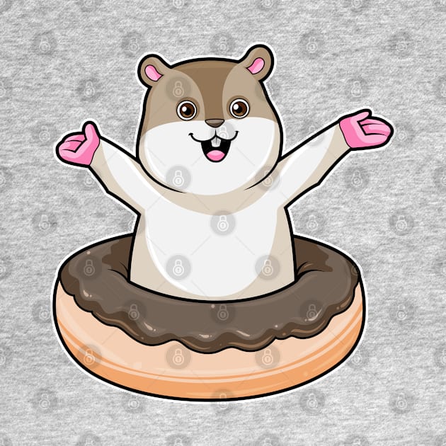 Hamster with Chocolate Donut by Markus Schnabel